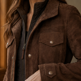 Rosalie-Claire Suede Jacket - Lead Product Detail
