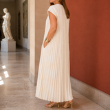 Elodie Pleated Maxi Dress - Lead Alternate View