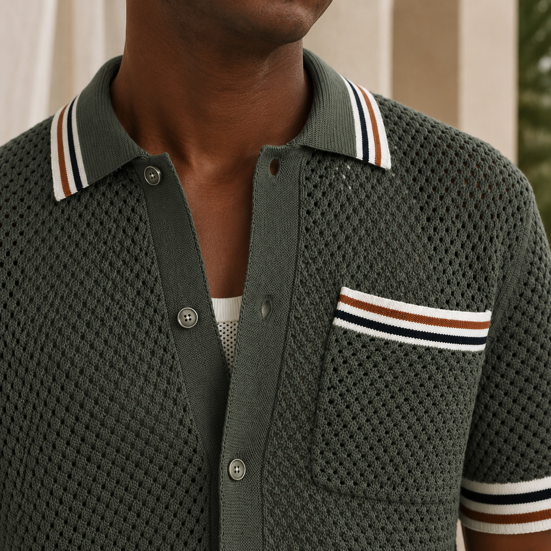 Oberon Open-Knit Polo - Lead Product Detail