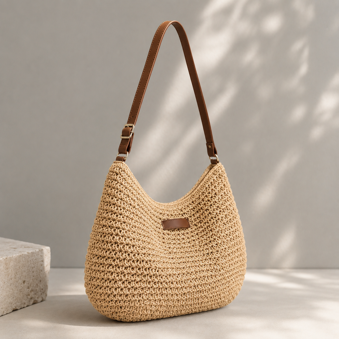 Calvino Woven Hobo Bag - Lead Alternate View