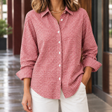 Hyacinth-Lane Collared Shirt - Red