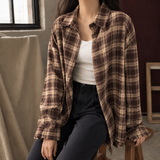 Eliana Plaid Overshirt - Brown Check