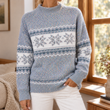 Helena-Pearl Fair Isle Sweater - Gray