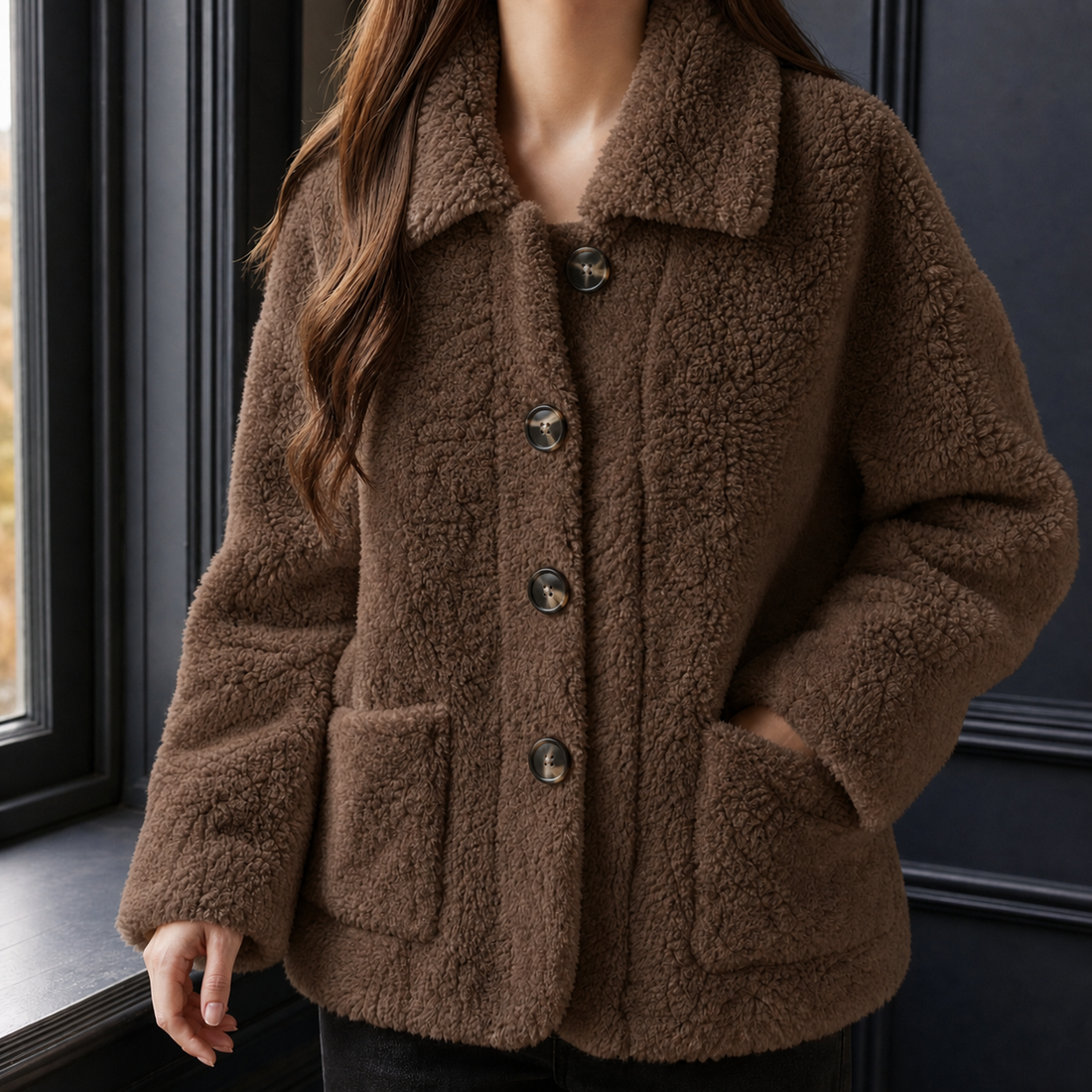 Lorelai-Rose Textured Cardigan - Chocolate