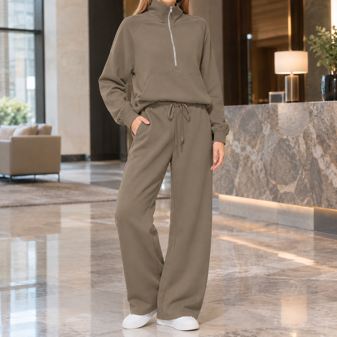 Wendy-Eve Relaxed Set - Dark Khaki