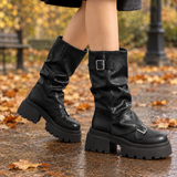Arezzo Buckle Boots - Black
