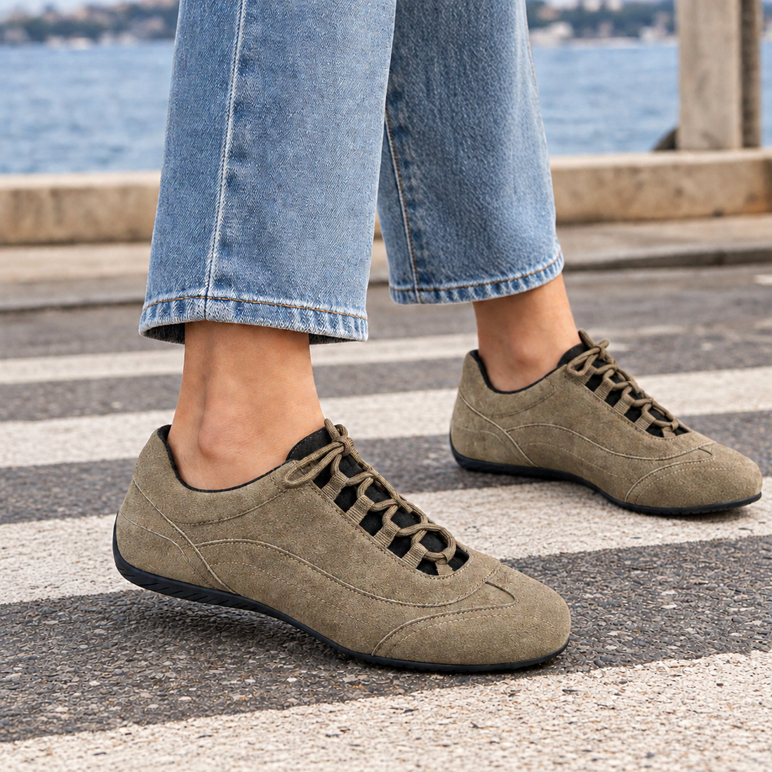 Capaldi Lace-Up Sneakers - Khaki