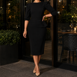 Liora-Claire Peplum Dress - Black