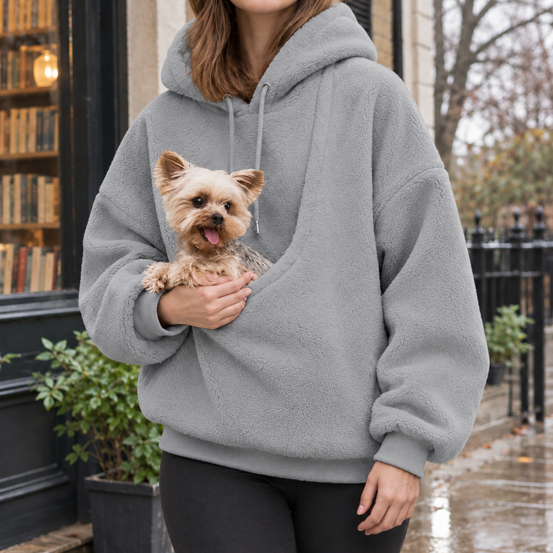 Talia-Mae Fleece Pet Hoodie - Gray