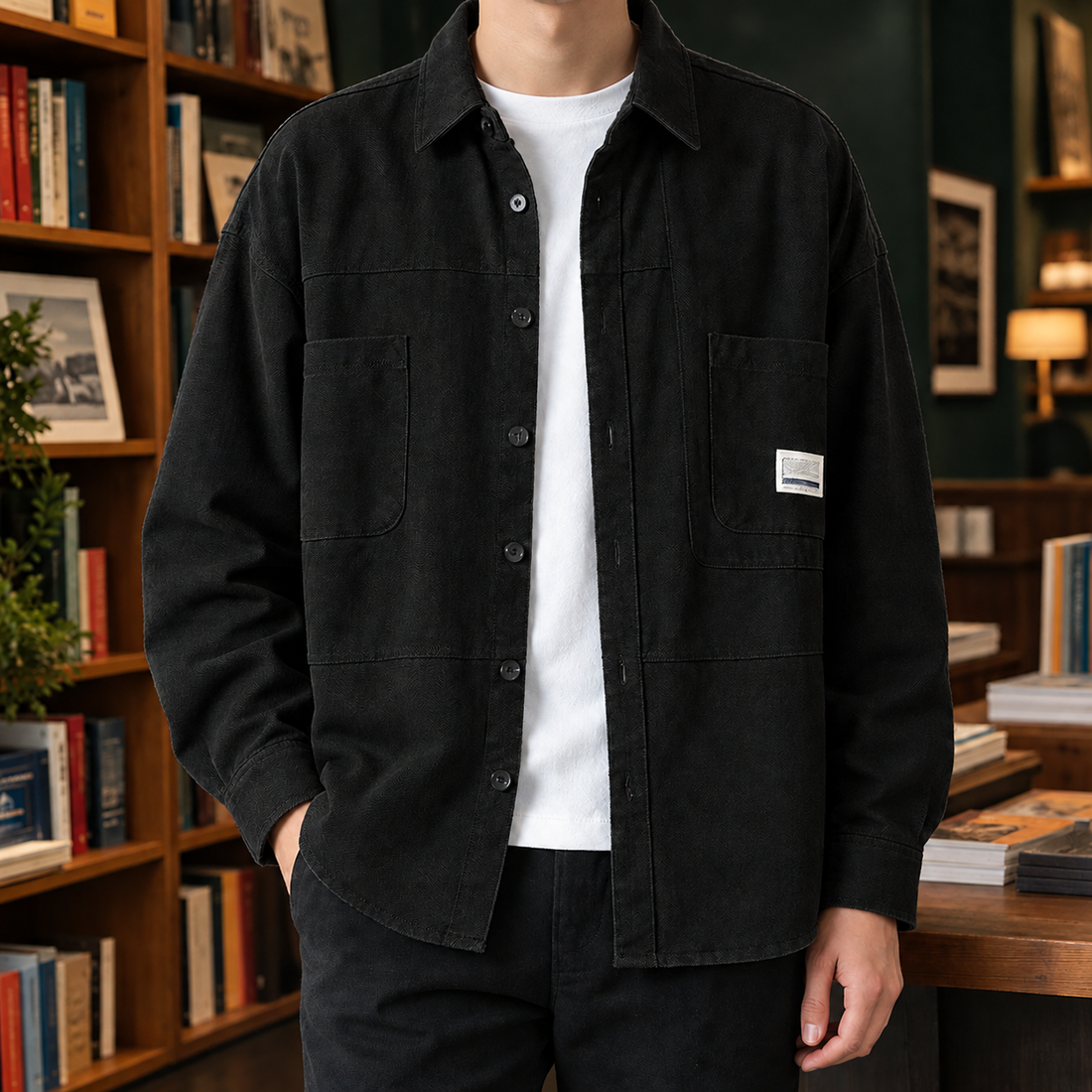Fraser Utility Overshirt - Black