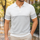 Otis-Wade Striped Polo - White