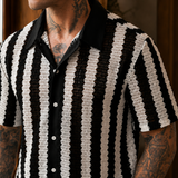 Soren Striped Knit Shirt - Lead Product Detail