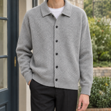 Oberon-York Brushed Cardigan - Streamer Gray