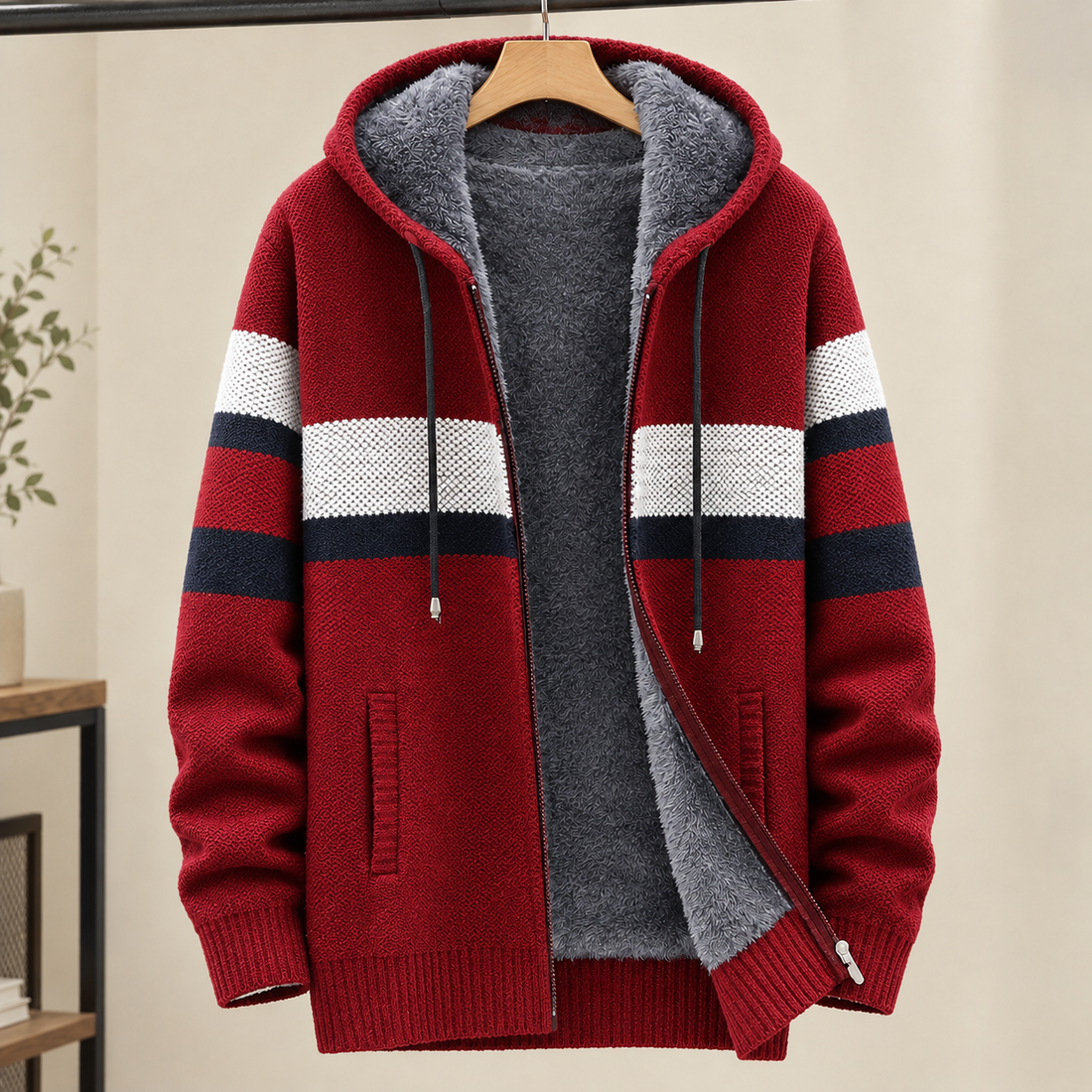Archambault Hooded Sweater - Red