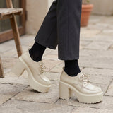 Ravello Platform Oxfords - Beige
