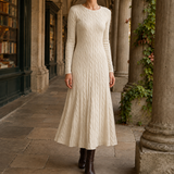 Soledad-Marie Cable Knit Dress - Khaki