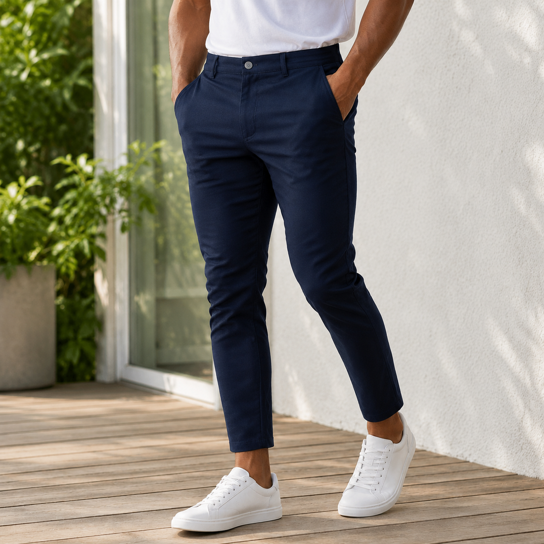 Emmett Tailored Chinos - Navy