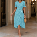 Jade Floral Midi Dress - Light Blue
