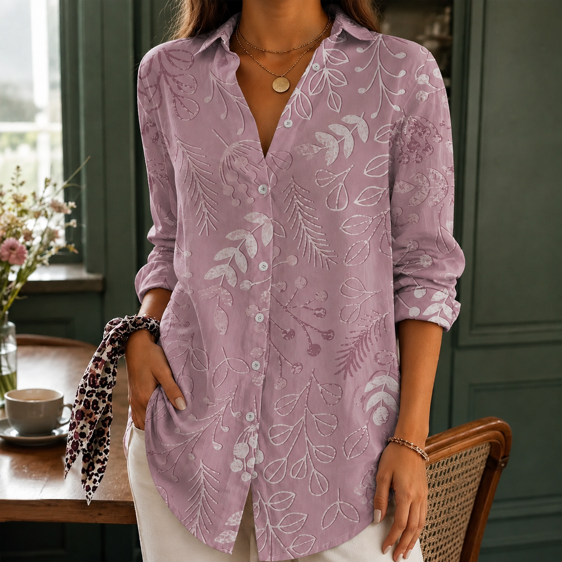 Sienna-Louise Relaxed Shirt - Dusty Mauve