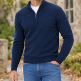Osric-Lane Quarter Zip Sweater - Navy Blue