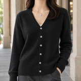 Esther-Belle V-Neck Cardigan - Black