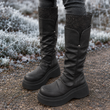 Lecce-Garda Lace Trim Boots - Black