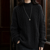 Alexandra Cable Knit Sweater - Black
