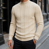 Tobias Cable Knit Sweater - Khaki