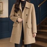 Simone-June Double Breasted Coat - Khaki
