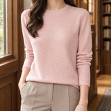 Octavia Jacquard Sweater - Pink
