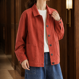 Evangeline-Jade Utility Jacket - Brick Red