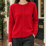 Astrid-Kate Cashmere Cardigan - Cherry Red