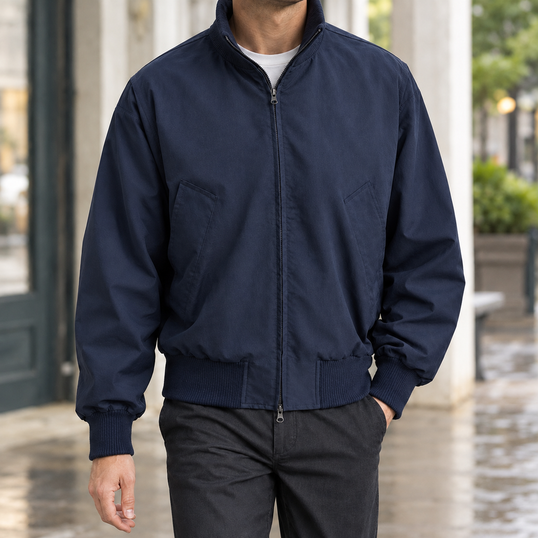 George Bomber Jacket - Navy Blue