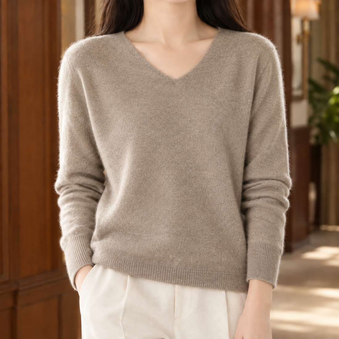 Alouette Cashmere Sweater - Light Brown