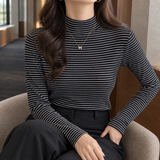 Hannah Cashmere Top - Black Striped