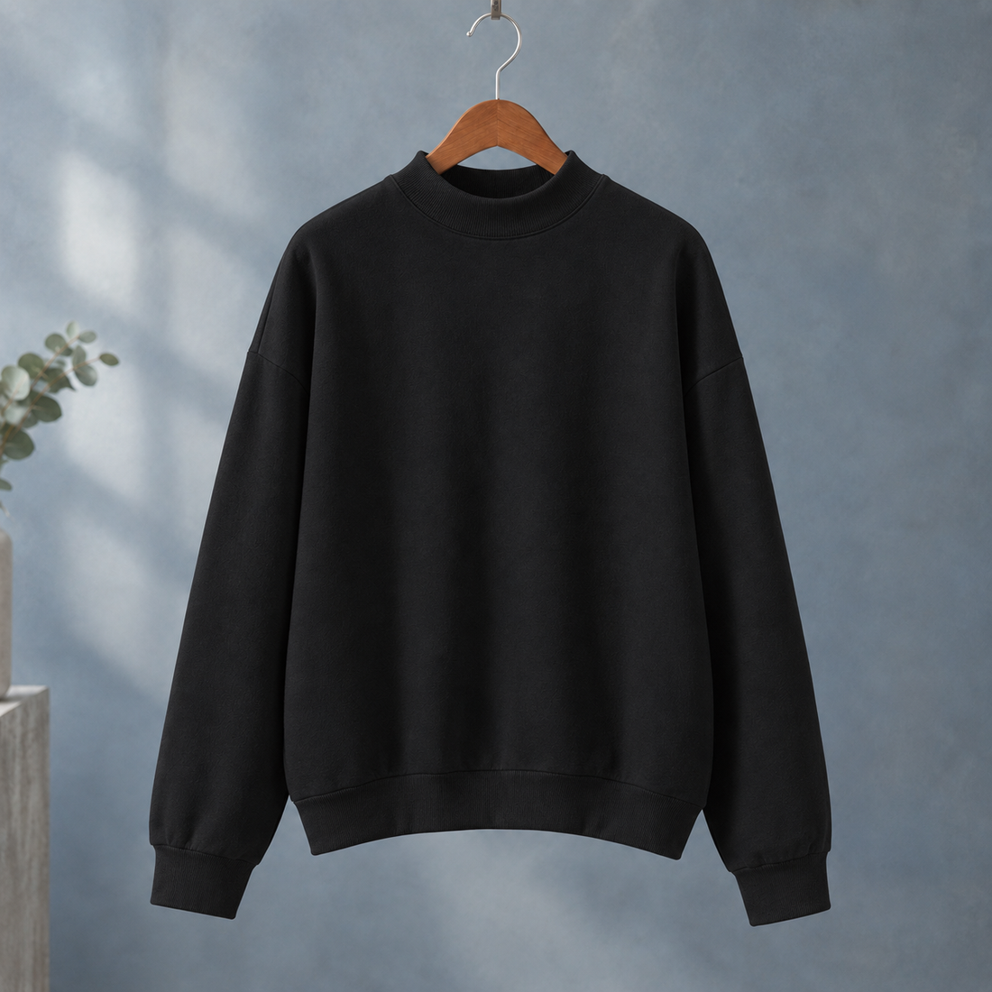 Philippa-Belle Mock Neck Sweatshirt - Black