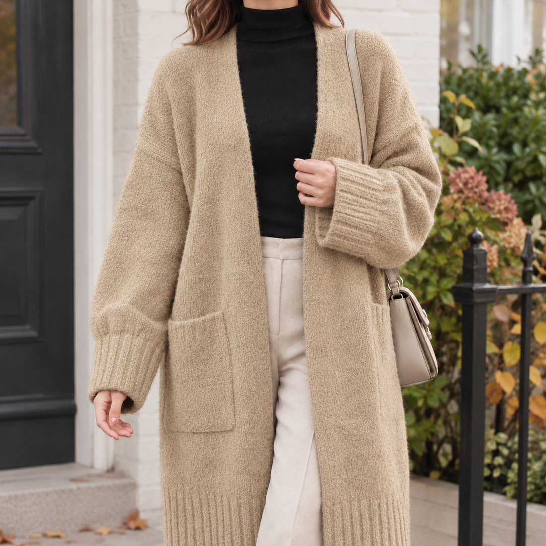 Winona-Skye Longline Cardigan - Khaki