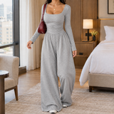 Wilhelmina Wide-Leg Jumpsuit - Gray