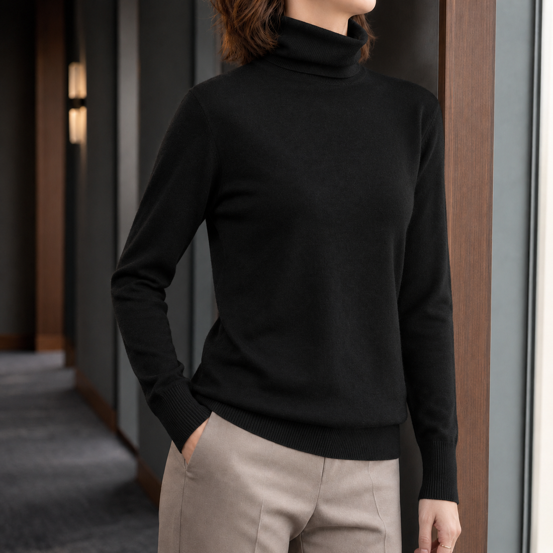 Joelle Turtleneck Sweater - Black