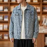 Dorian Paisley Denim Jacket - Blue