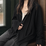 Sarah-Jane Hooded Hoodie - Soft Ink Black
