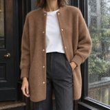 Teresa Brushed Cardigan - Caramel Brown