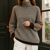 Danielle Herringbone Sweater - Aa. Orange-red