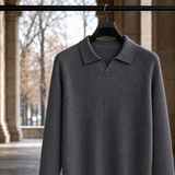 Kit-Stone Open Collar Sweater - Dark Gray
