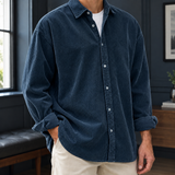 Horace Corduroy Shirt - Navy Blue