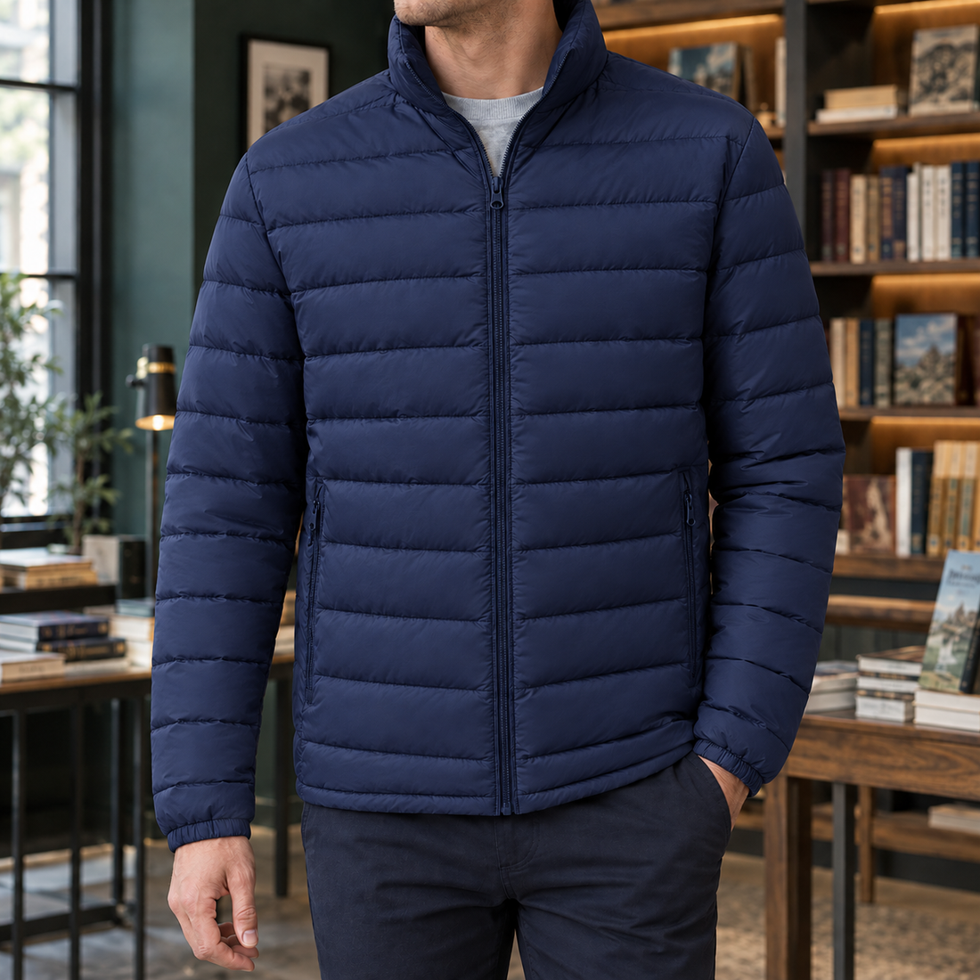 Benjamin Quilted Jacket - Navy Blue