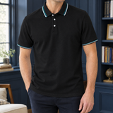 Theodric Tipped Polo - Black