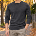 Round Neck Charcoal Gray