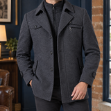 Rory Layered Collar Coat - Gray