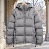 Malcolm-Grant Hooded Puffer Jacket - Gray